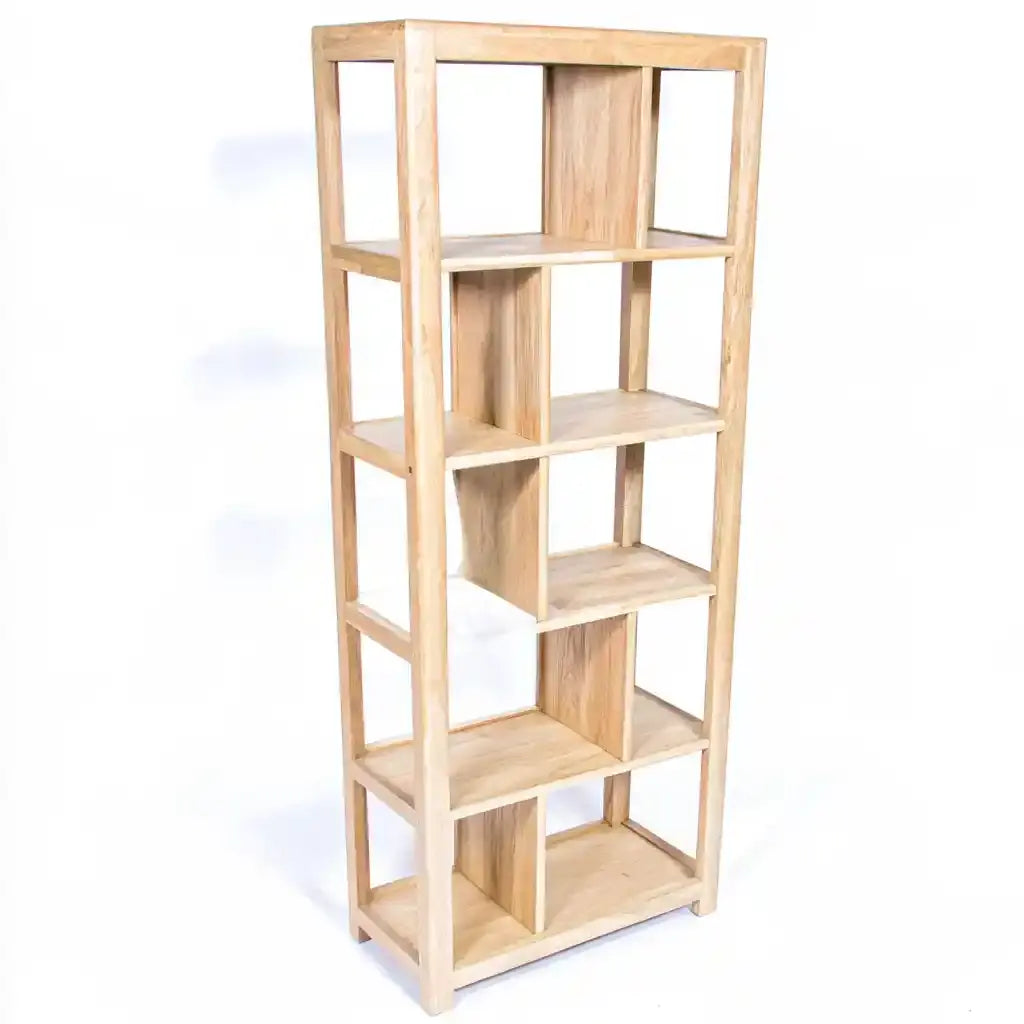 Estantería vertical con cubos escalonados - beige